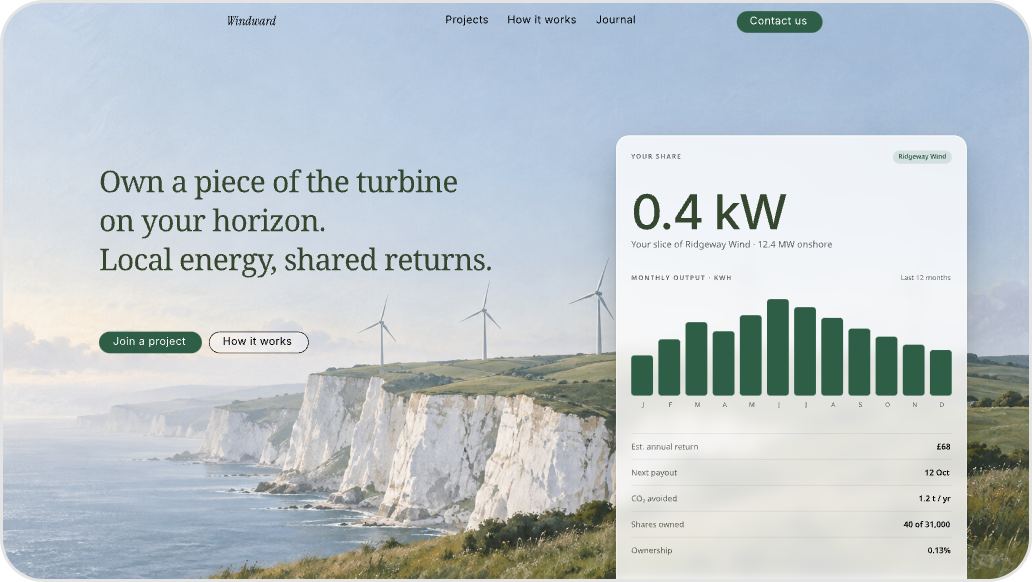 Windward landing page concept